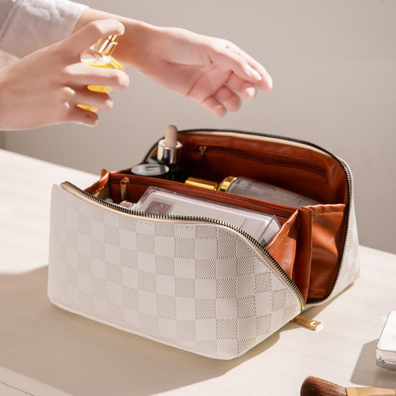 Luna – Trousse de maquillage en simili cuir avec compartiments | Voyage & quotidien