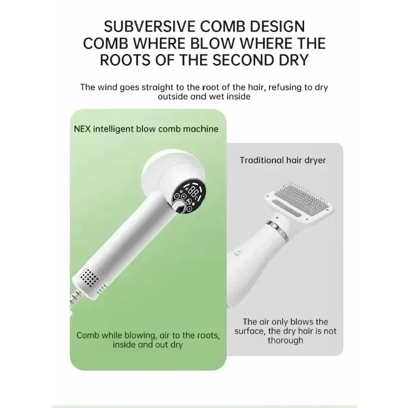 2-in-1 Professional Pet Hair Dryer Grooming Tool Dog Cat Puppy Hot Cold Wind Air Brush Strong Power Special Fast Drying Machine