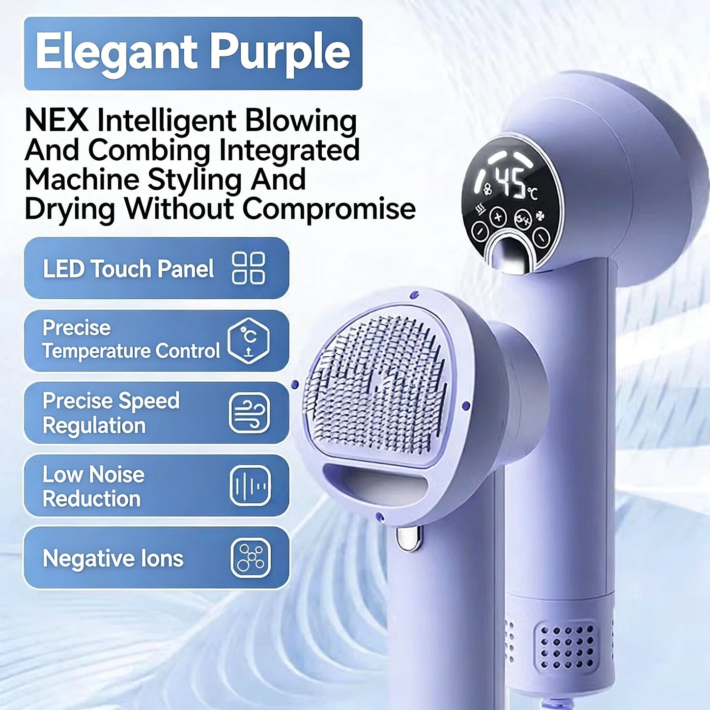 2-in-1 Professional Pet Hair Dryer Grooming Tool Dog Cat Puppy Hot Cold Wind Air Brush Strong Power Special Fast Drying Machine
