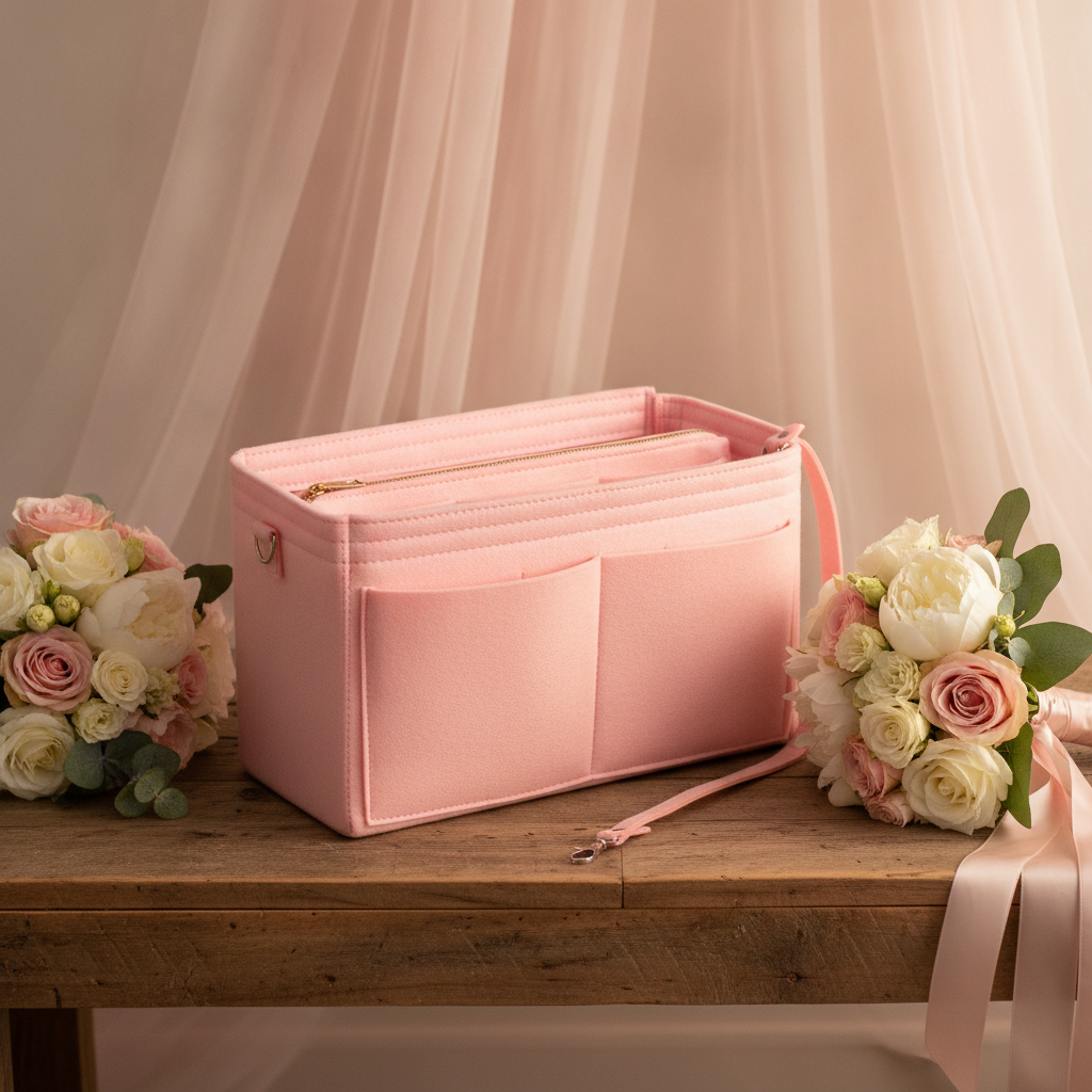Light – Organisateur de sac en feutre avec fermeture éclair | 15 compartiments | M & L